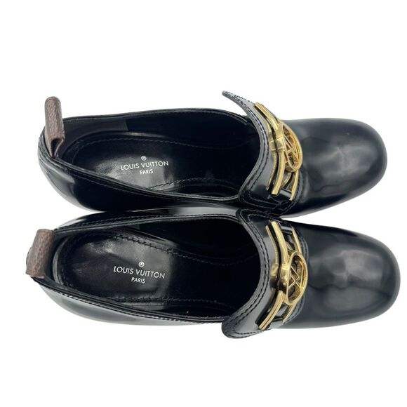 Louis Vuitton Swift Loafer Monogram Block Heel Patent Leather Size 6 - Picture 11 of 15